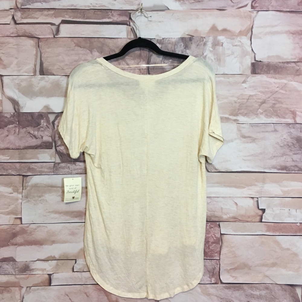 NWT BellaDuJour S beige basic tee - Picture 2 of 6